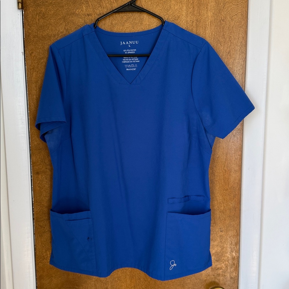 Jaanuu Royal Blue V-Neck Scrub Top